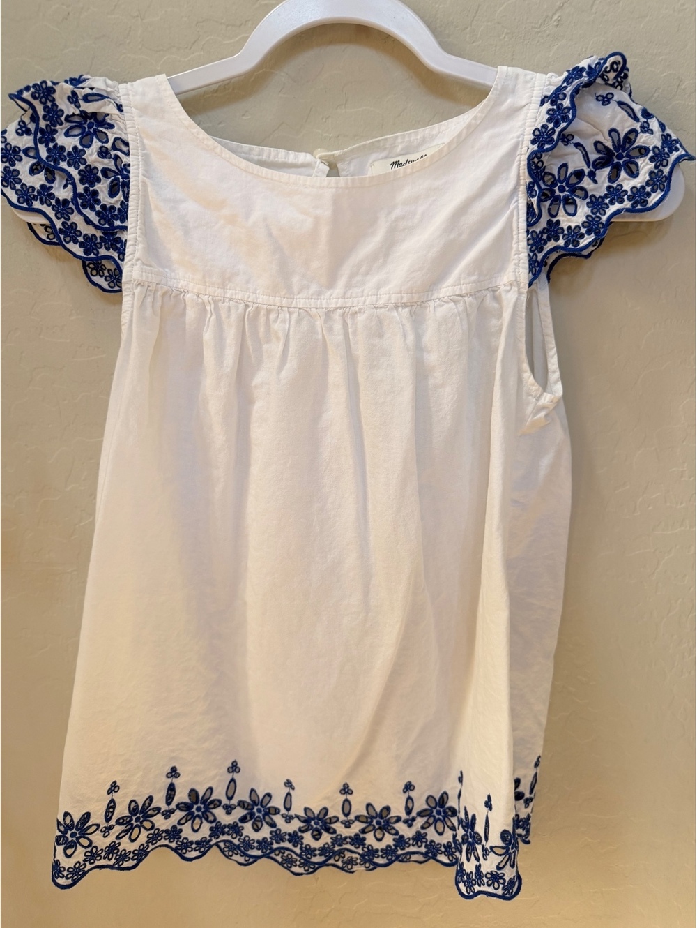 Madewell embroidered story top